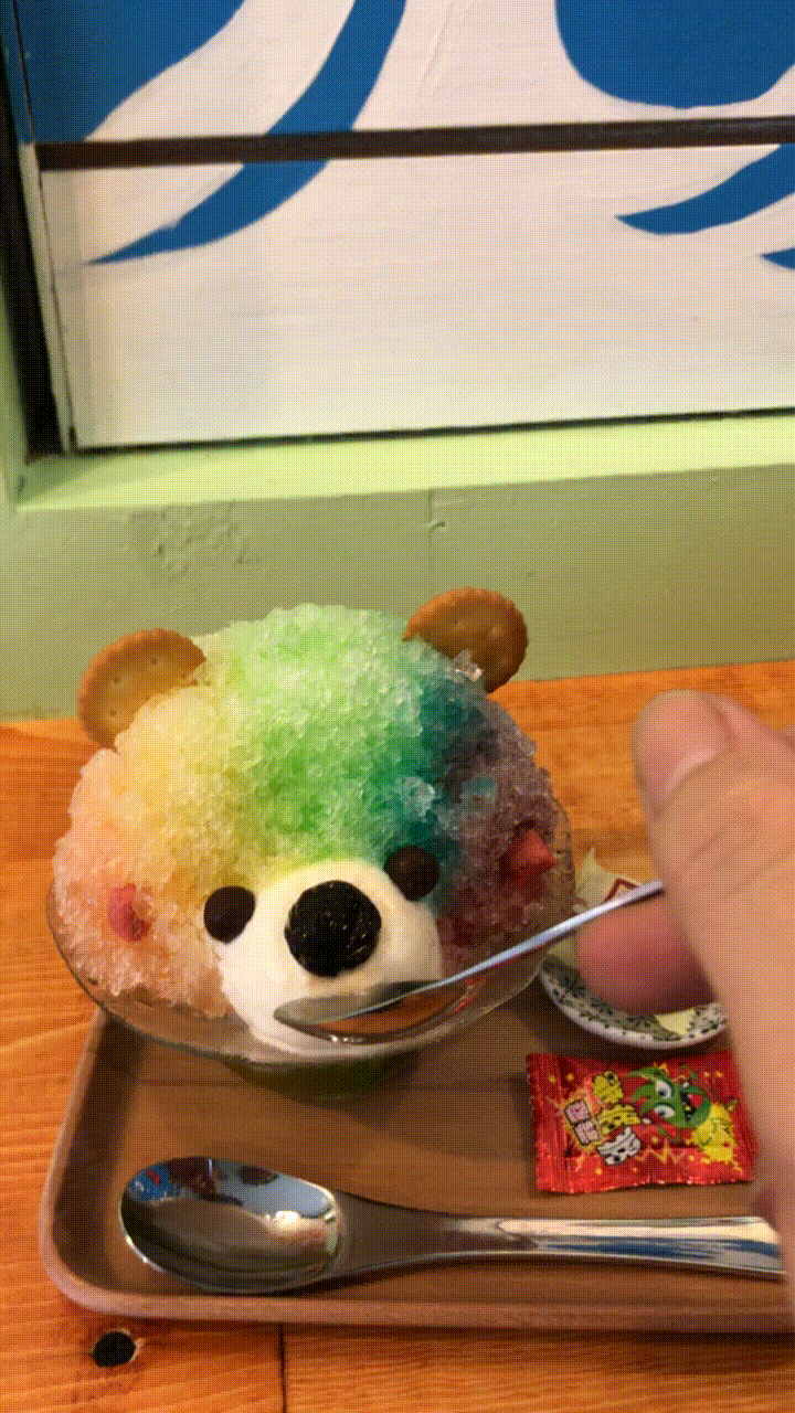 花蓮冰店 彷彿走入小丸子的日式小冰店!浪花丸 かき氷屋超可愛繽紛彩熊冰